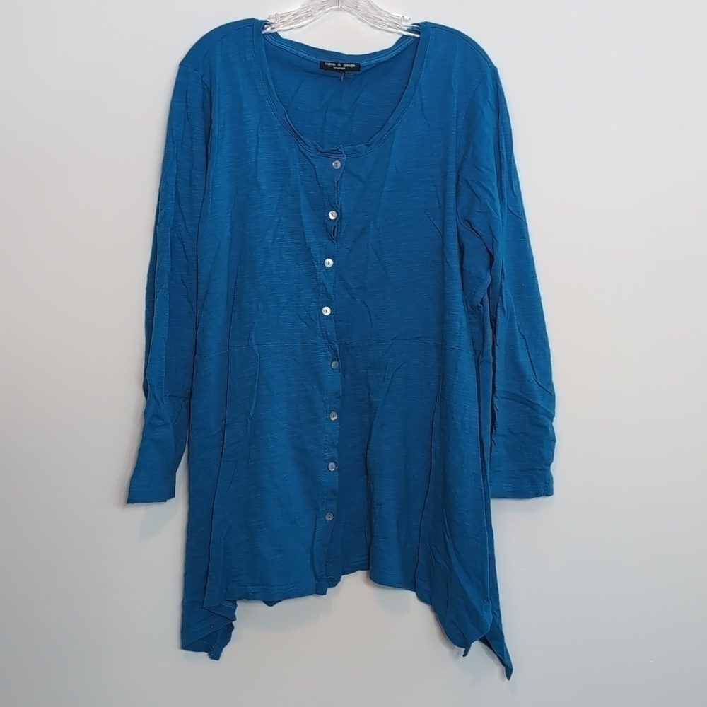 Cable & Gauge Long Sleeve Blue Tunic Shirt